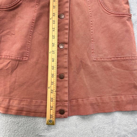 Faherty Jean Jacket‎ Dress Organic Cotton Brownie Button Front Long Sleeve Large - Picture 11 of 11